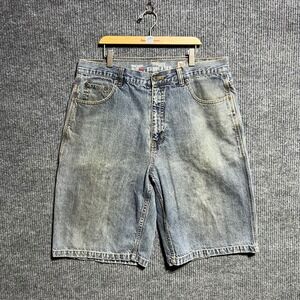 Vintage Anchor Blue Baggy Carpenter Shorts Mens 34 Blue Denim Y2K Skater Retro